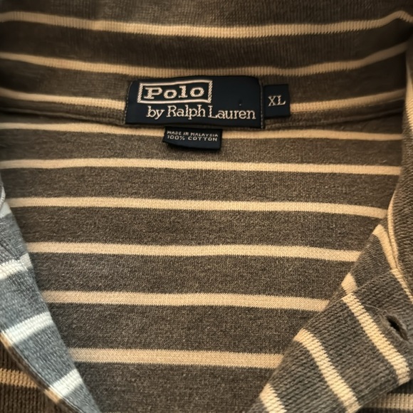 POLO RALPH LAUREN men’s long-sleeve striped shirt, XL - Picture 2 of 8
